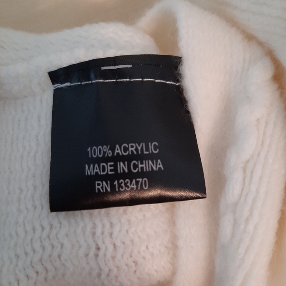 GUESS Poncho, One Size, Off White/Cream Colour - Picture 6 of 8